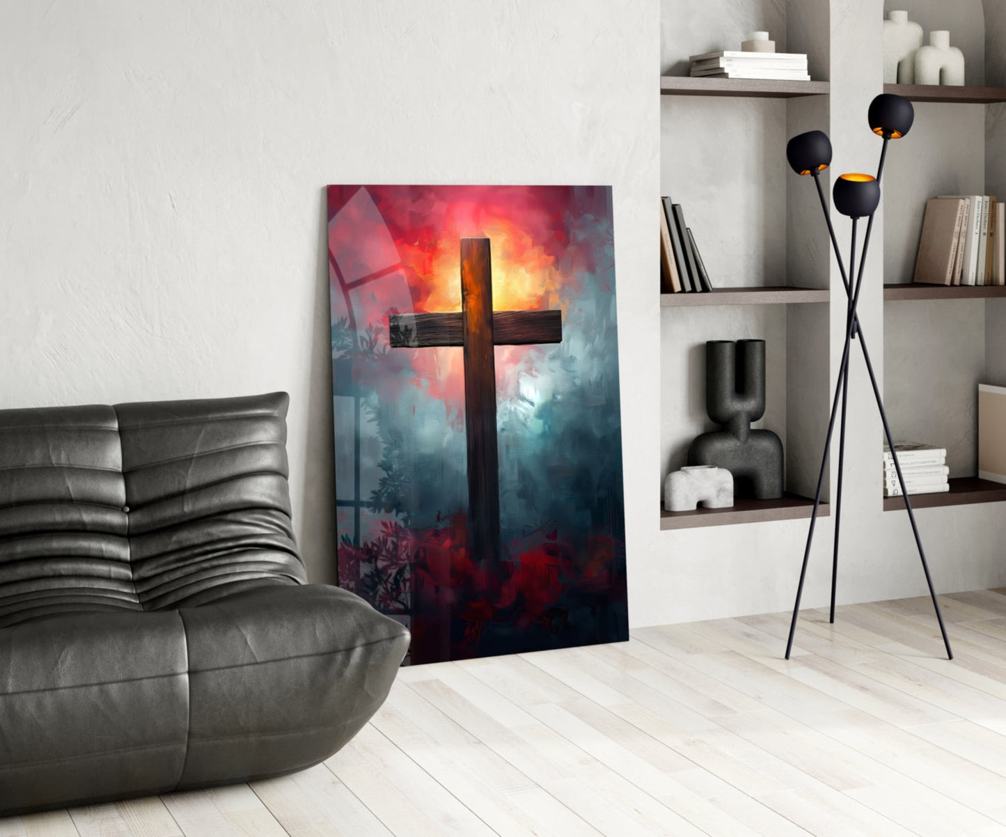 Cross Glass Wall Art
