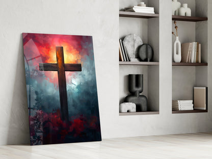 Cross Glass Wall Art