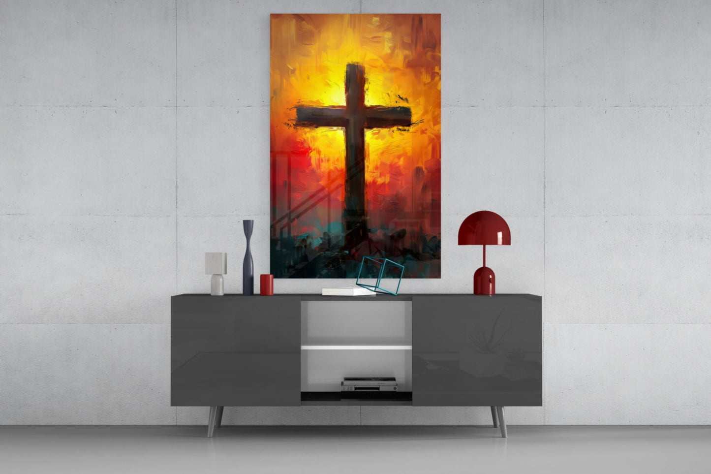 Cross Glass Wall Art