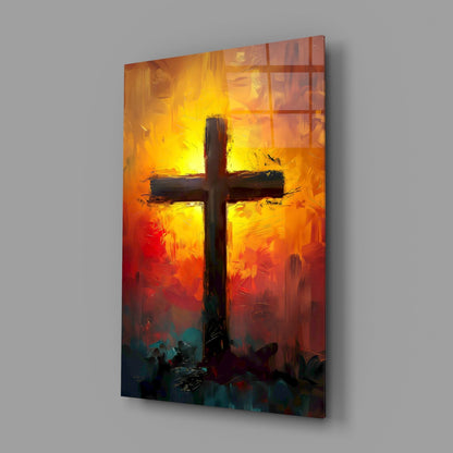 Cross Glass Wall Art