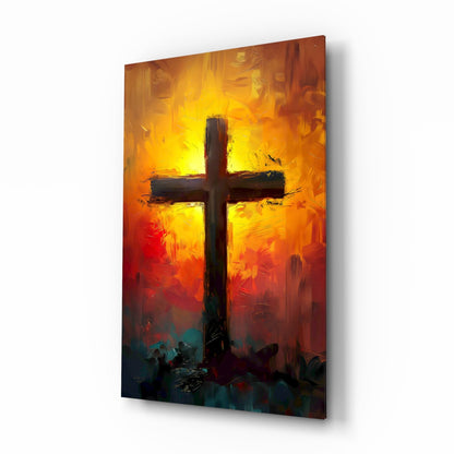 Cross Glass Wall Art