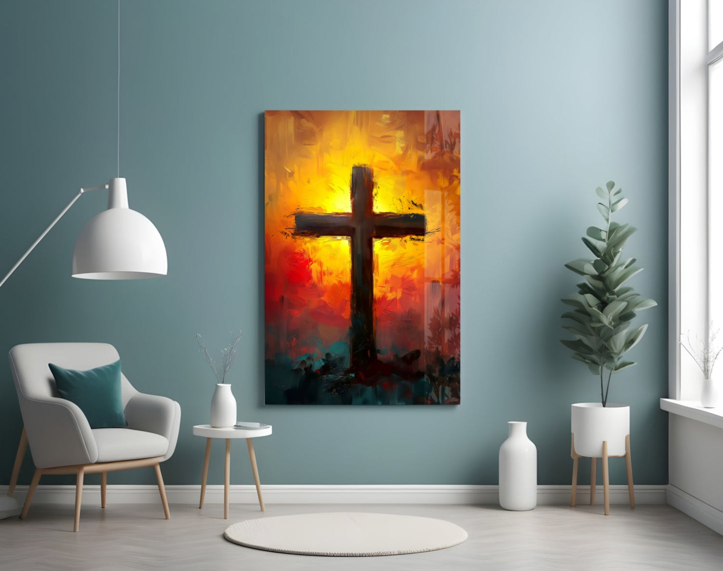 Cross Glass Wall Art