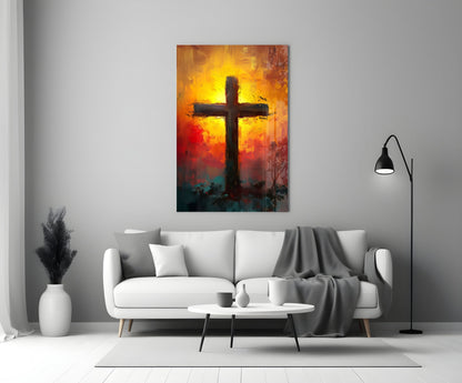 Cross Glass Wall Art
