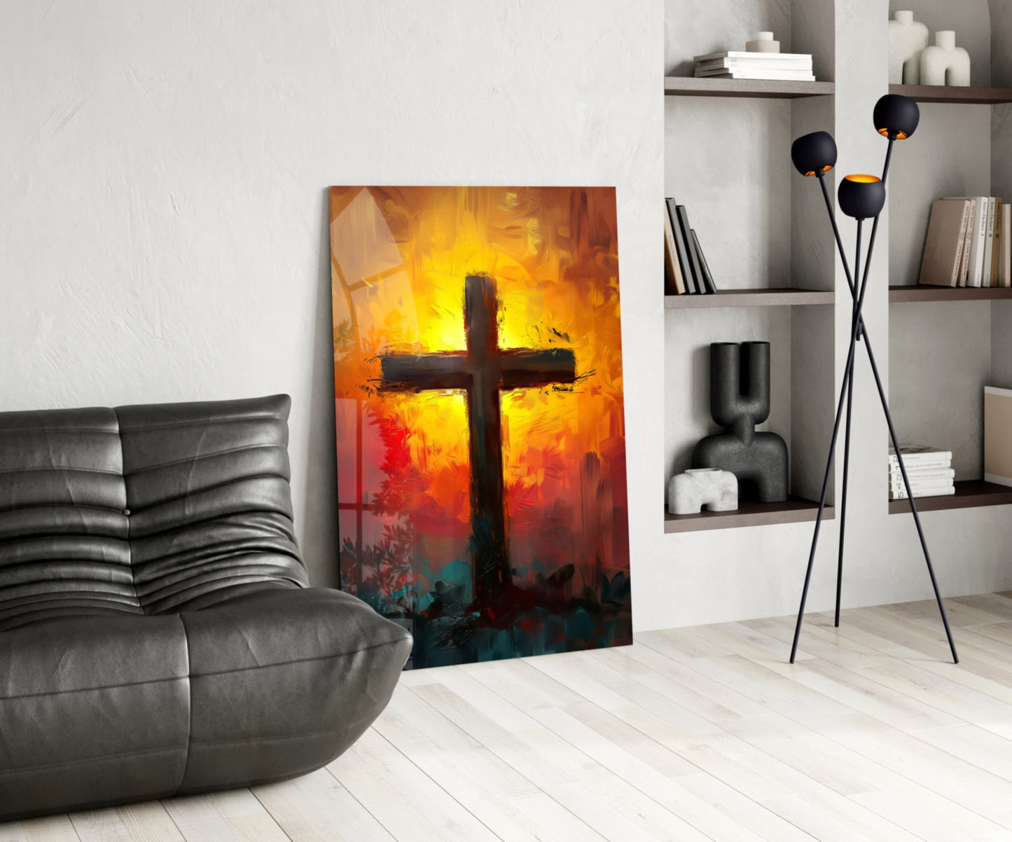 Cross Glass Wall Art