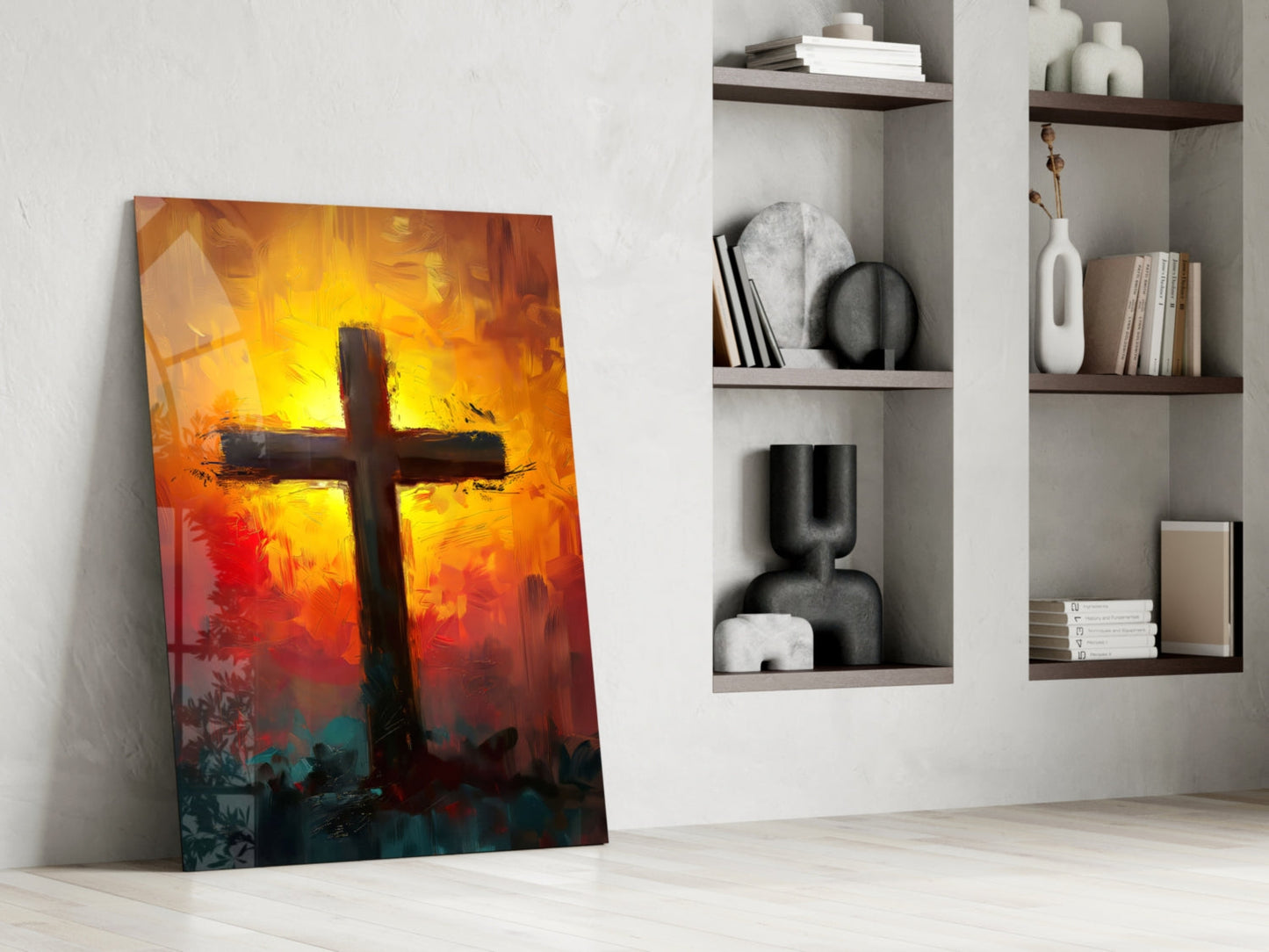 Cross Glass Wall Art