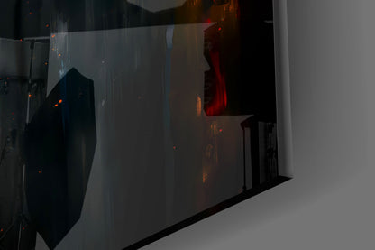 Golden Crucifixion Glass Wall Art