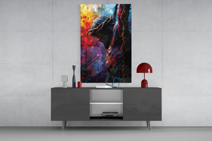 Crown of Thorns Pop Art Cross Glass Wall Art