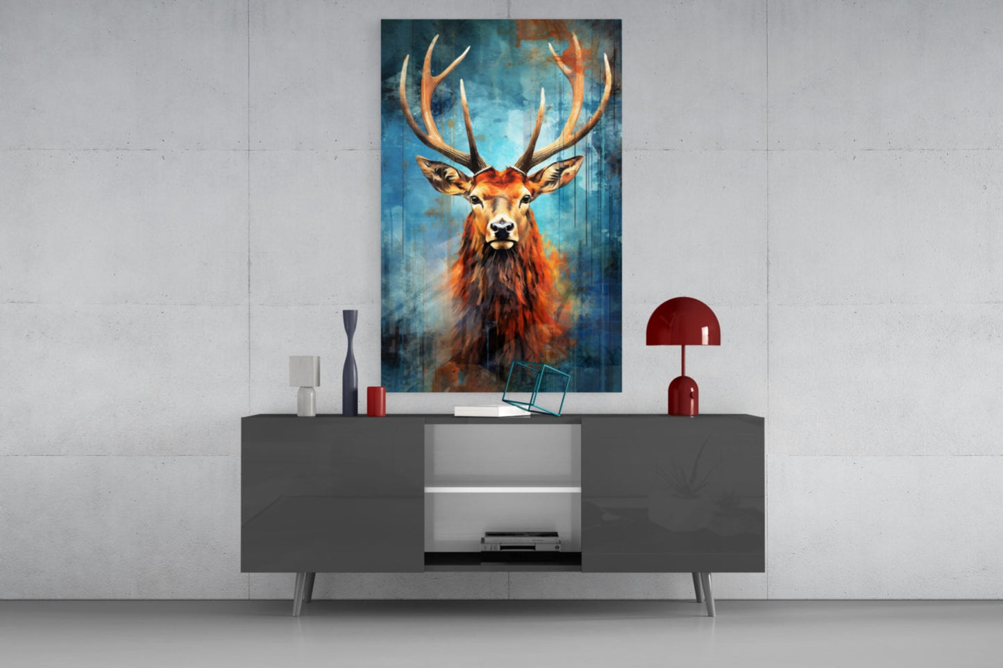 Regal Stag Glass Wall Art