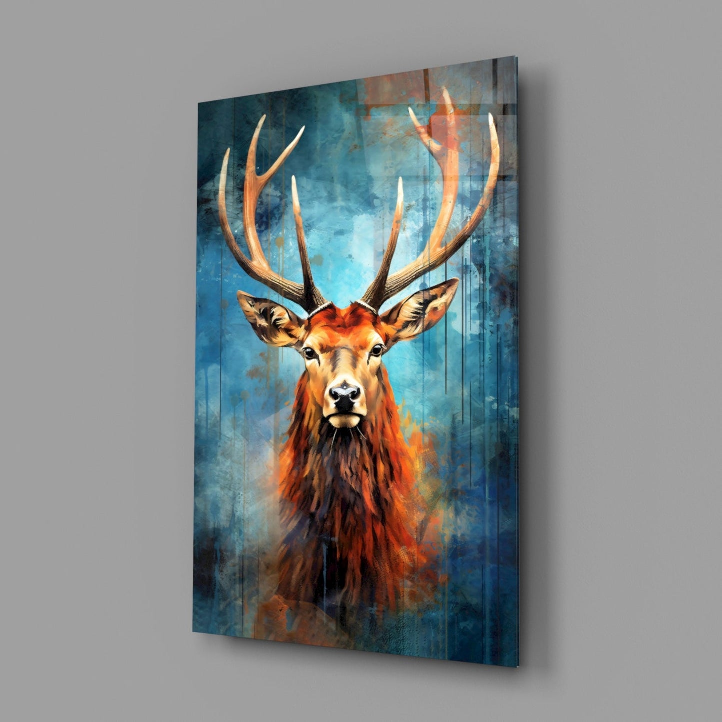 Regal Stag Glass Wall Art
