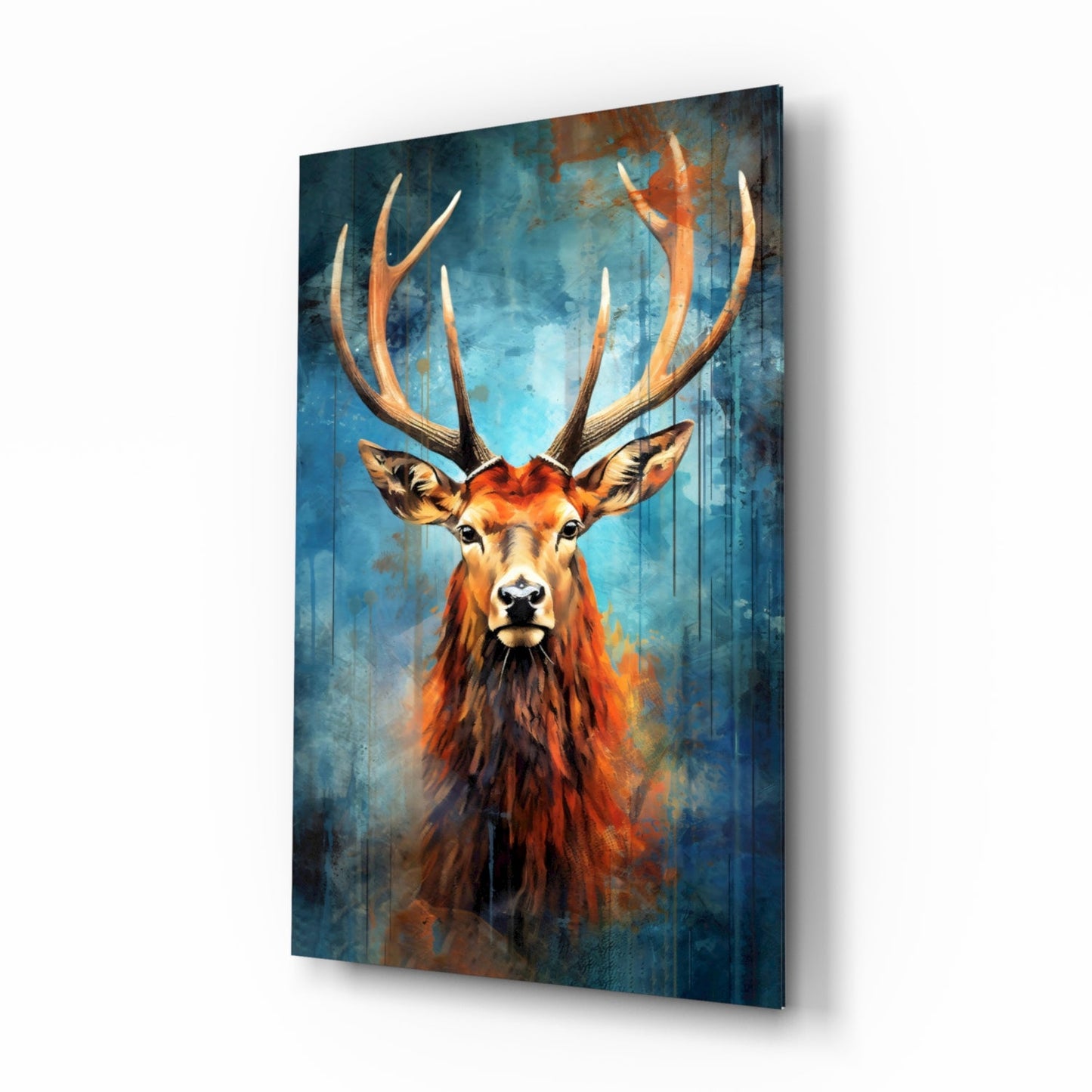 Regal Stag Glass Wall Art