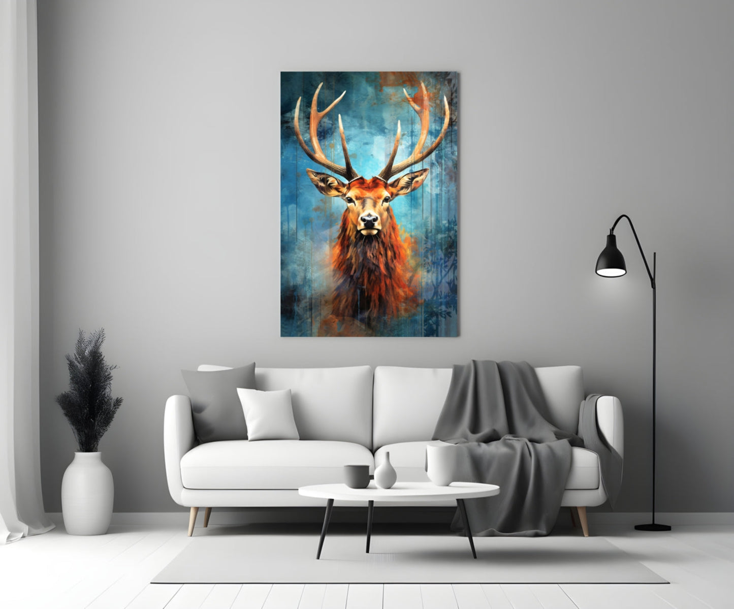 Regal Stag Glass Wall Art