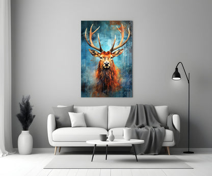 Regal Stag Glass Wall Art