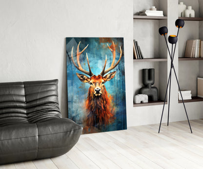 Regal Stag Glass Wall Art