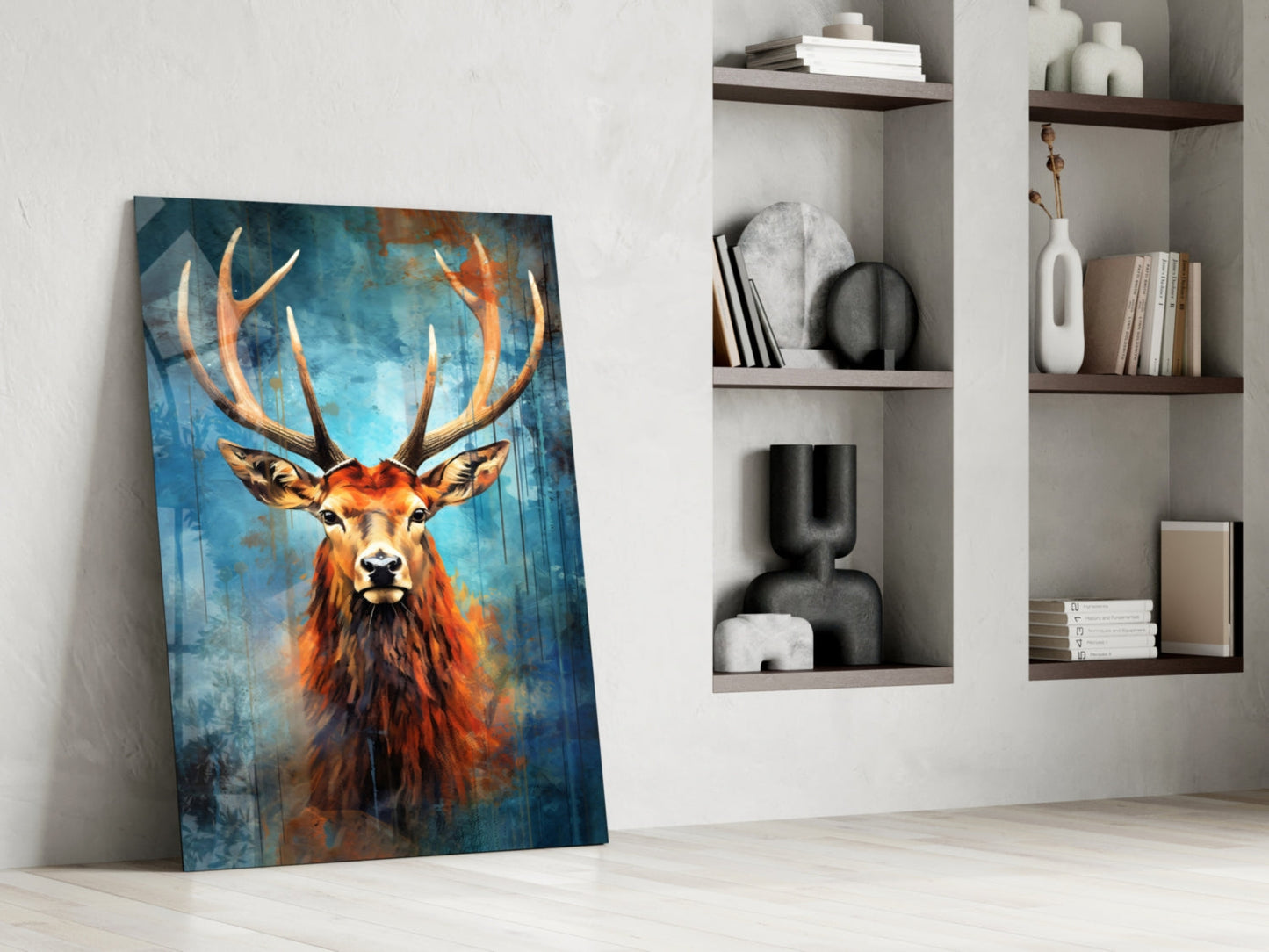 Regal Stag Glass Wall Art