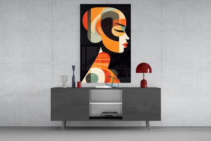 Mid-Century She Glass Wall Art