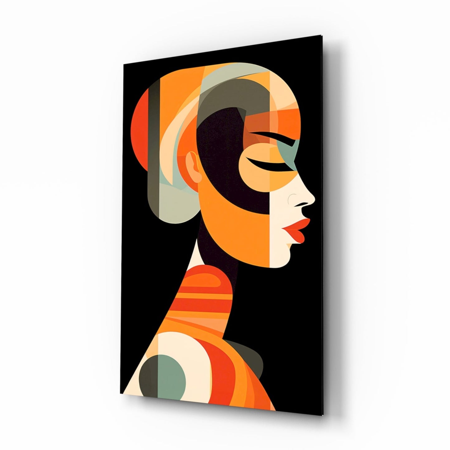 Mid-Century She Glass Wall Art