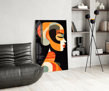 Mid-Century She Glass Wall Art