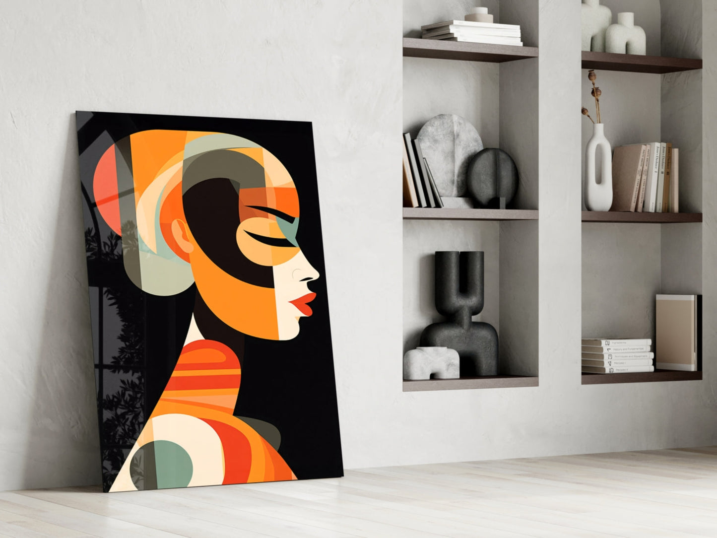 Mid-Century She Glass Wall Art
