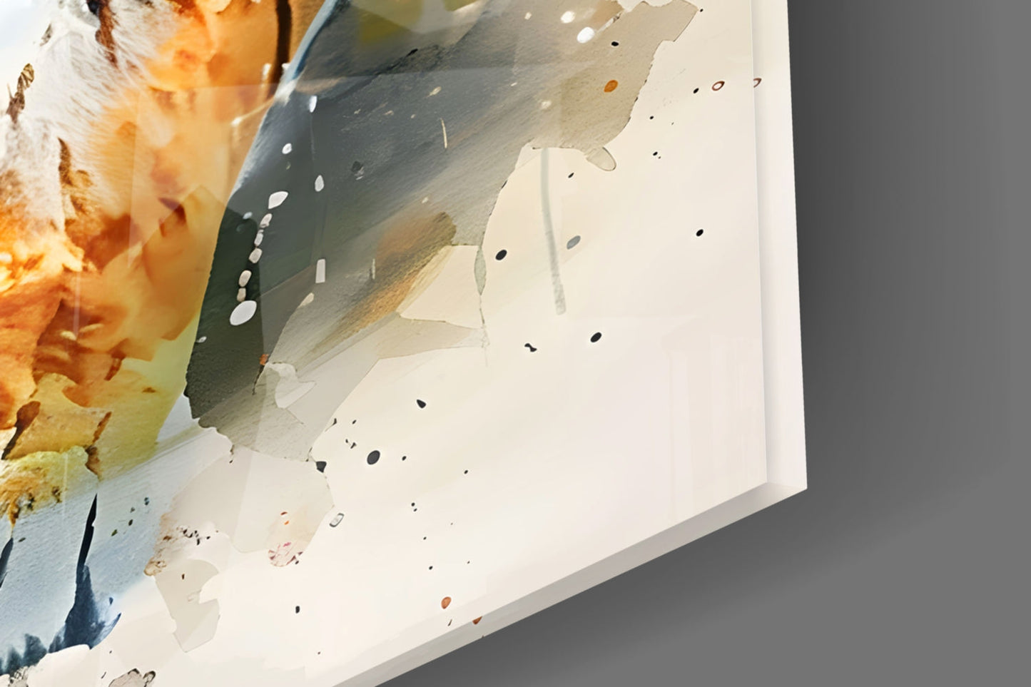 Charging Tiger Glass Wall Art