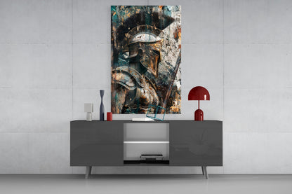 Spartan Helmet Glass Wall Art