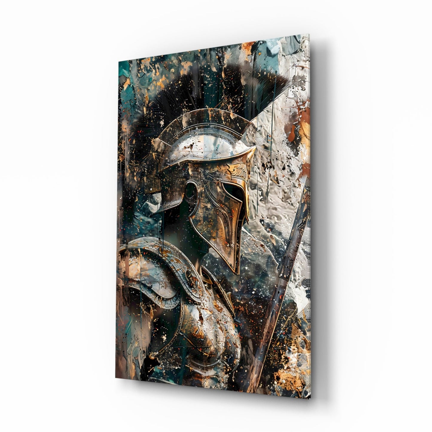 Spartan Helmet Glass Wall Art