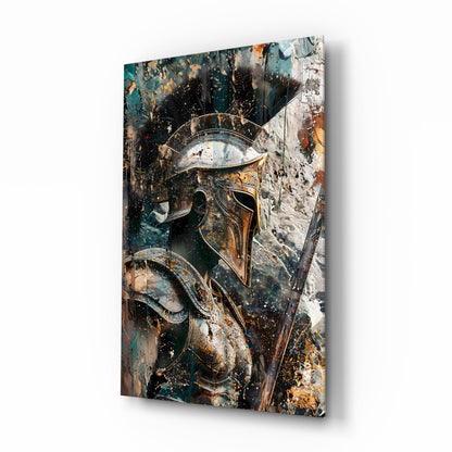 Spartan Helmet Glass Wall Art