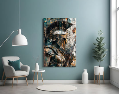 Spartan Helmet Glass Wall Art