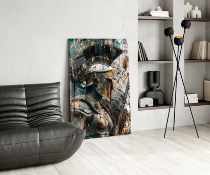 Spartan Helmet Glass Wall Art