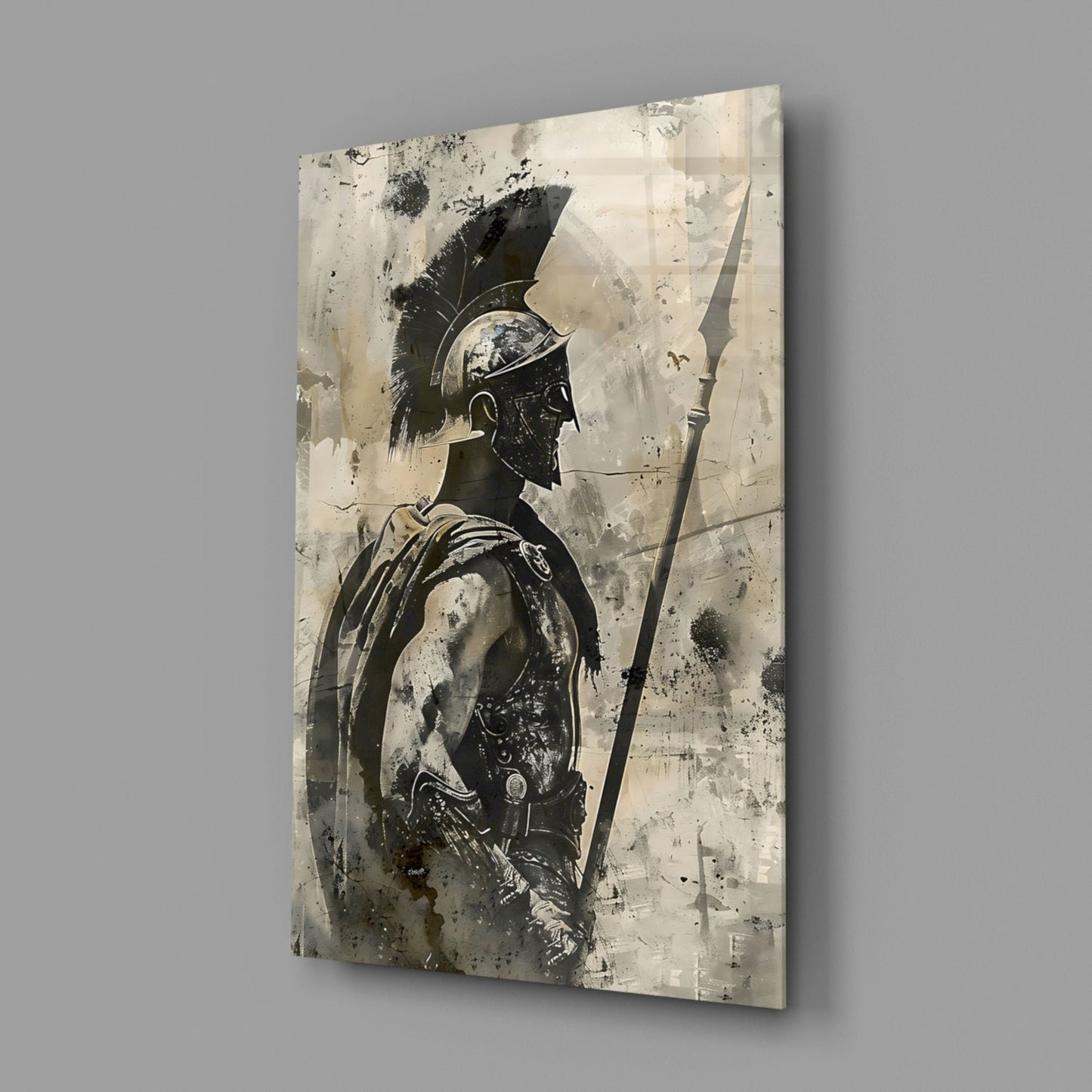 Roman Gladiator Sketch Glass Wall Art