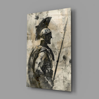 Roman Gladiator Sketch Glass Wall Art
