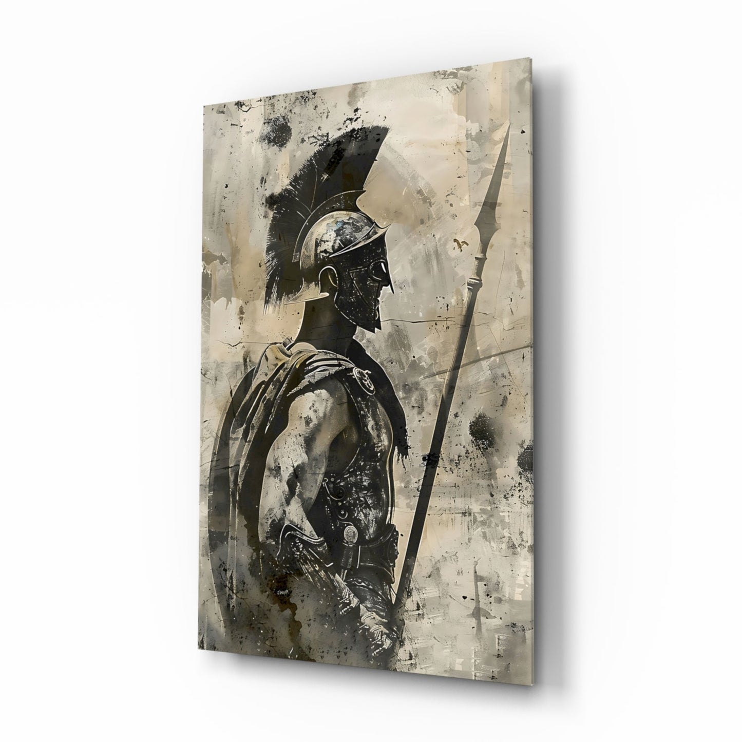Roman Gladiator Sketch Glass Wall Art
