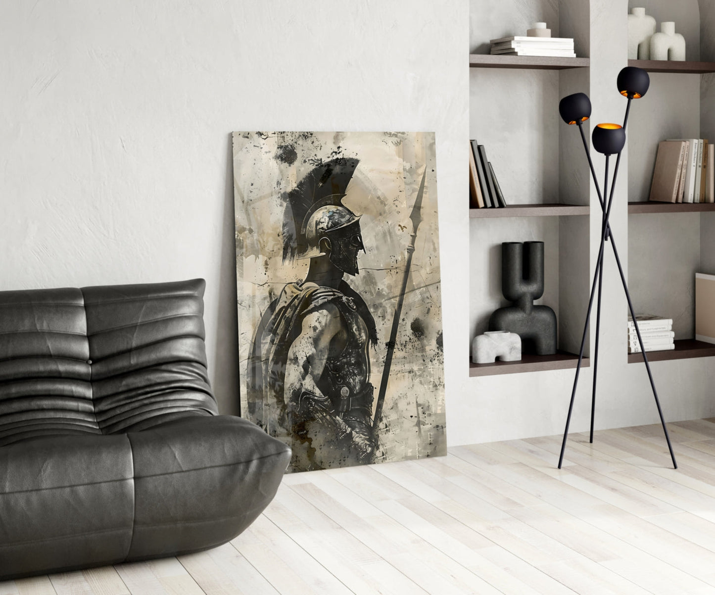 Roman Gladiator Sketch Glass Wall Art