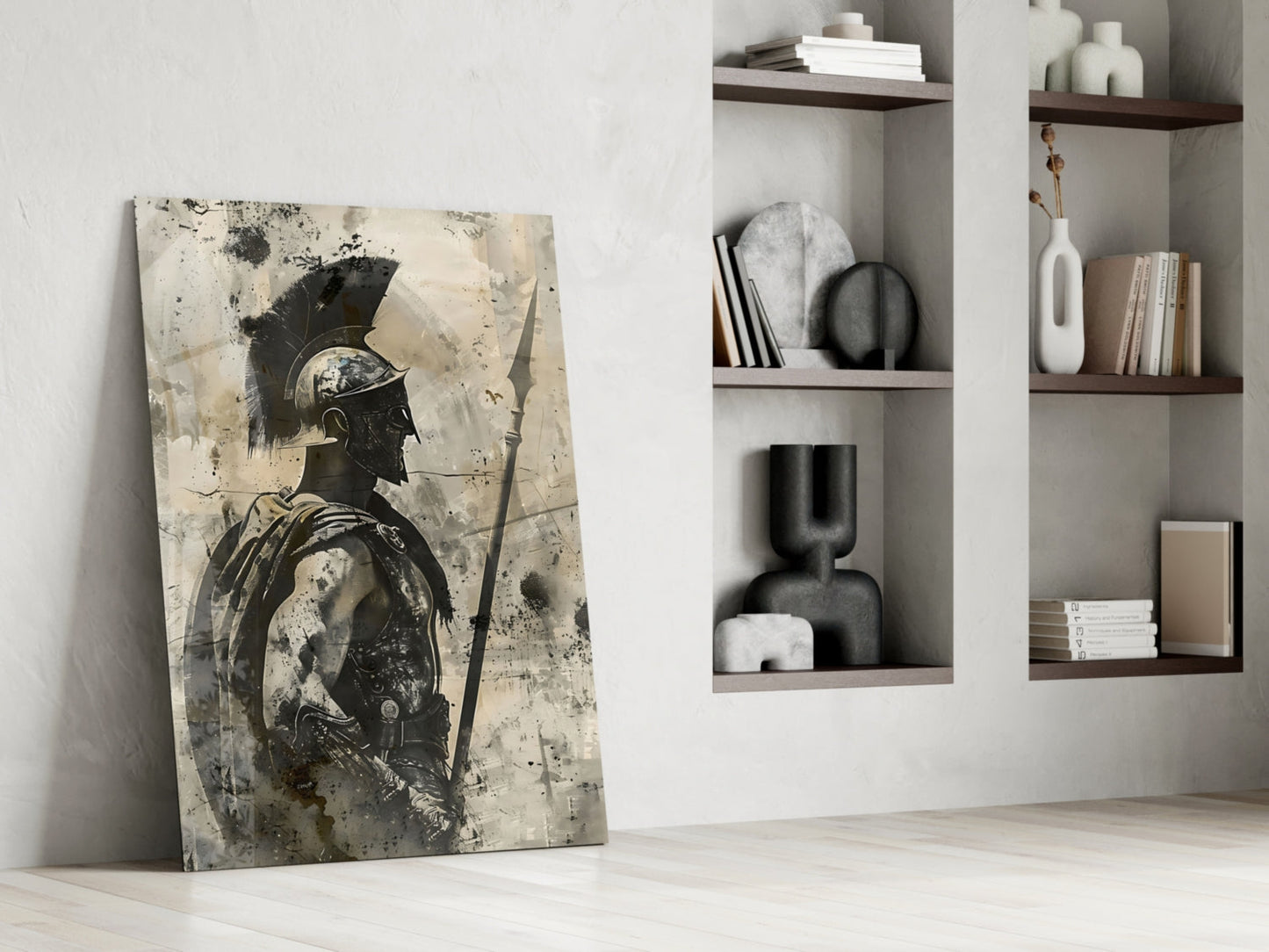 Roman Gladiator Sketch Glass Wall Art