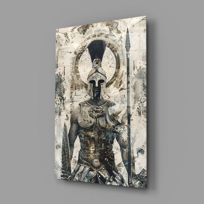 Roman Gladiator Sketch Glass Wall Art