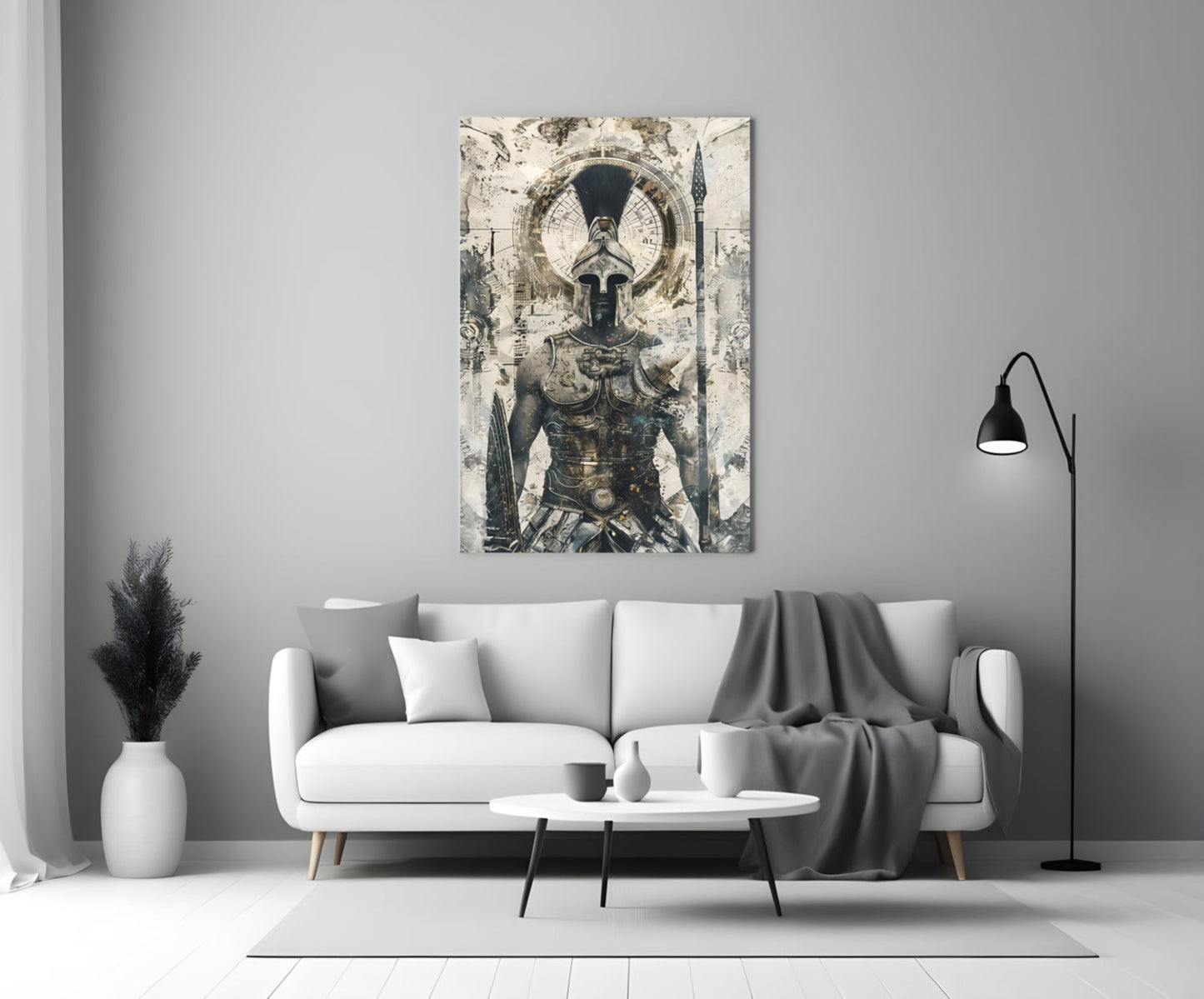 Roman Gladiator Sketch Glass Wall Art