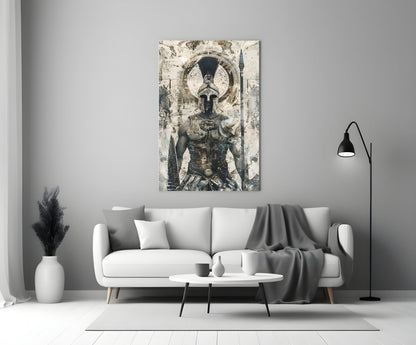 Roman Gladiator Sketch Glass Wall Art