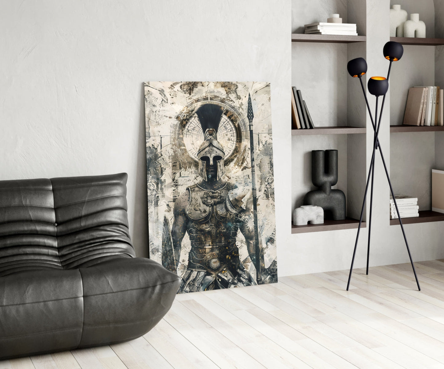 Roman Gladiator Sketch Glass Wall Art