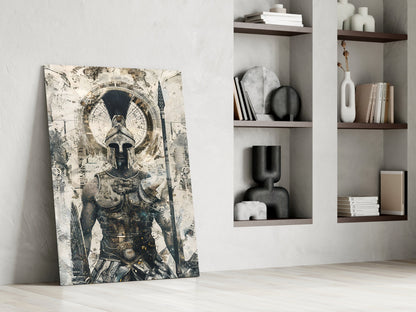 Roman Gladiator Sketch Glass Wall Art