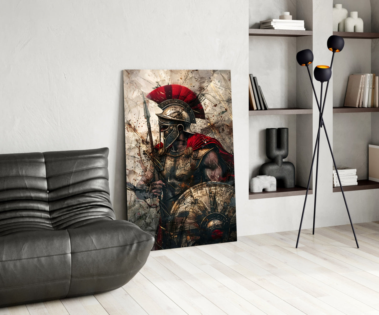 Charging Gladiator Glass Wall Art