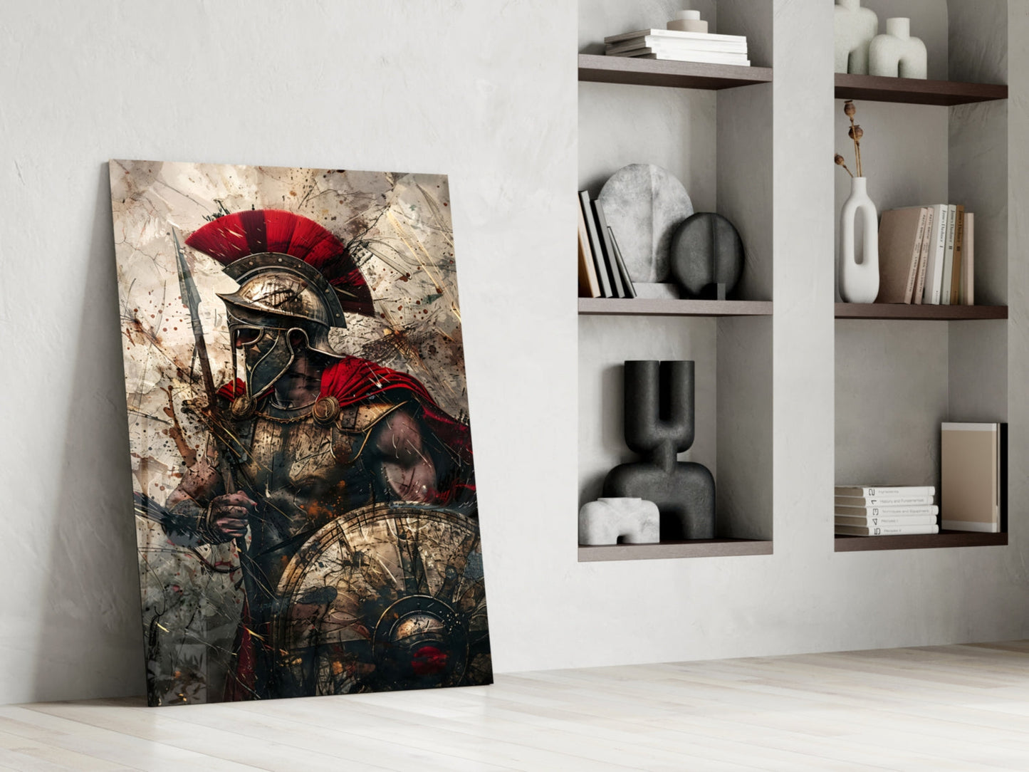 Charging Gladiator Glass Wall Art