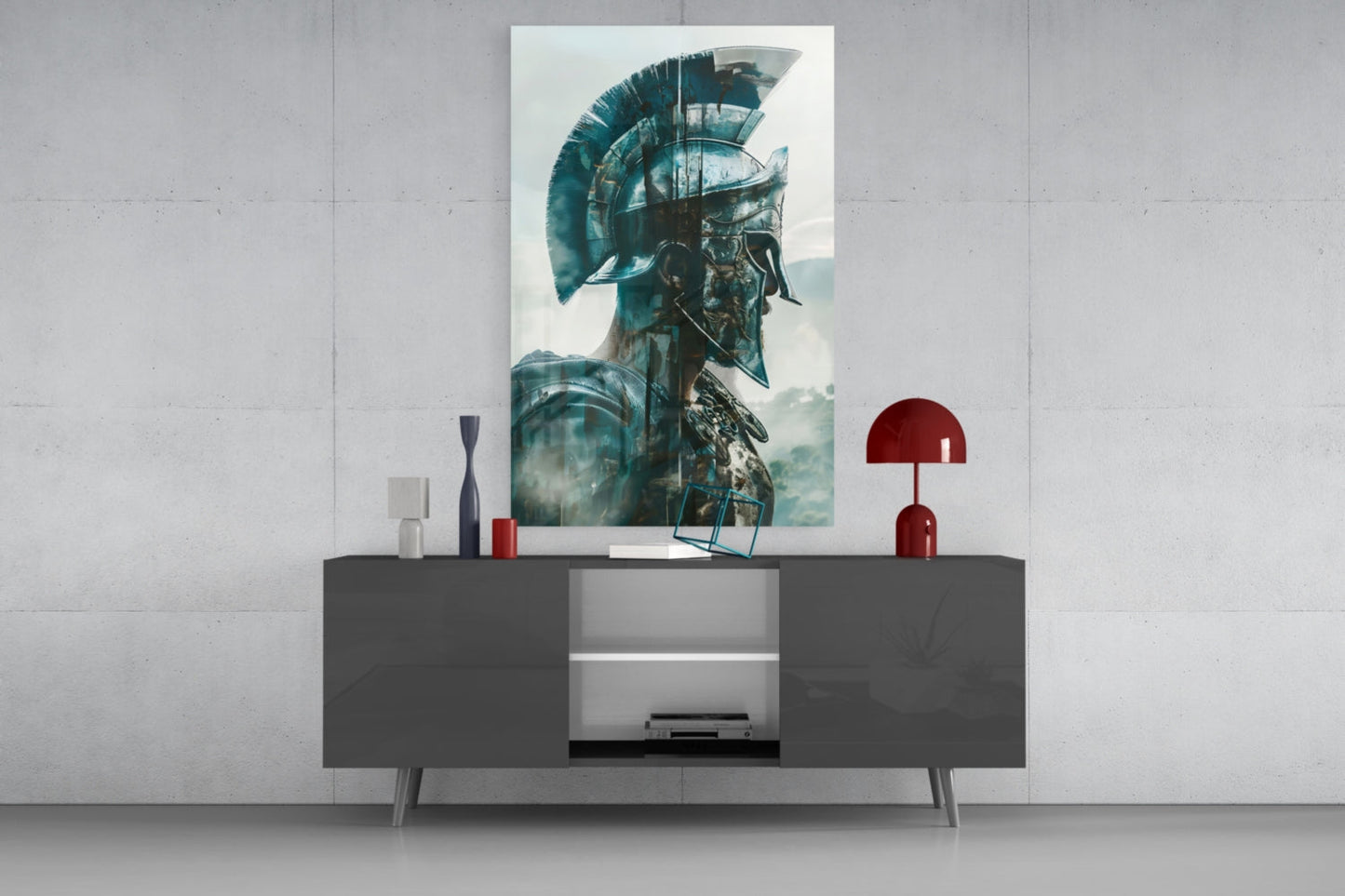Foggy Battlefield Gladiator Glass Wall Art