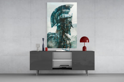 Foggy Battlefield Gladiator Glass Wall Art
