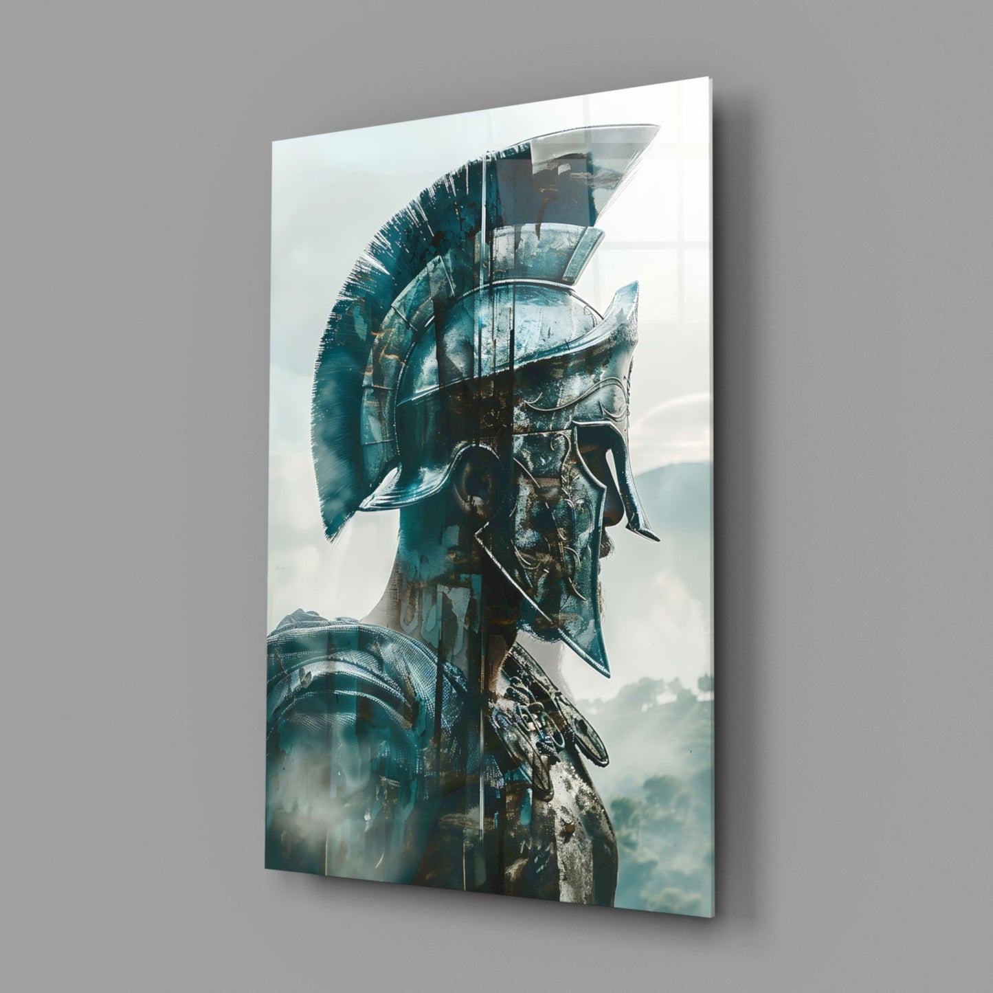 Foggy Battlefield Gladiator Glass Wall Art