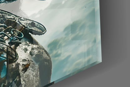 Foggy Battlefield Gladiator Glass Wall Art