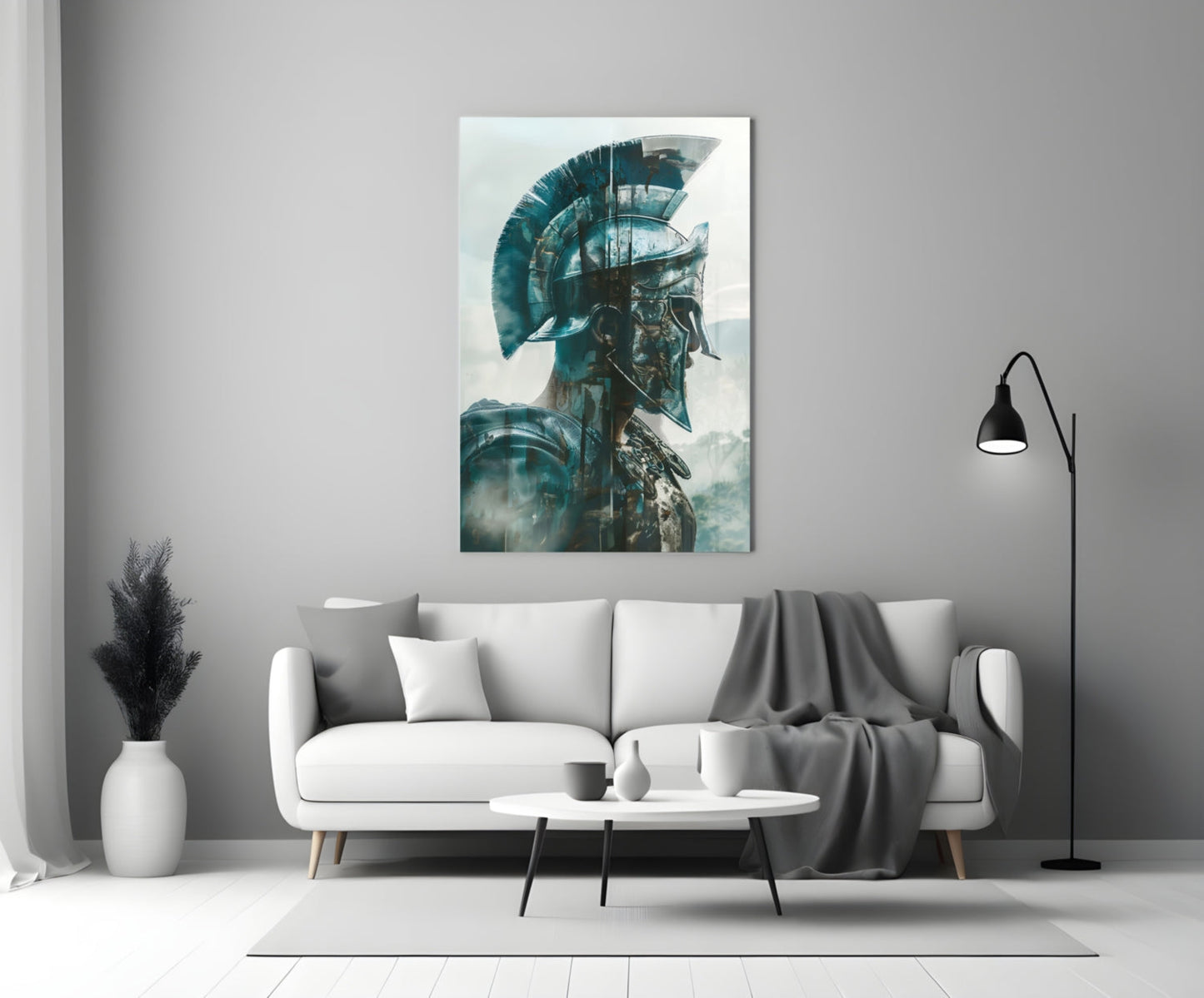 Foggy Battlefield Gladiator Glass Wall Art