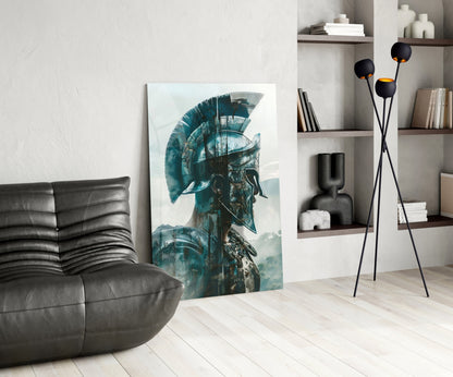Foggy Battlefield Gladiator Glass Wall Art