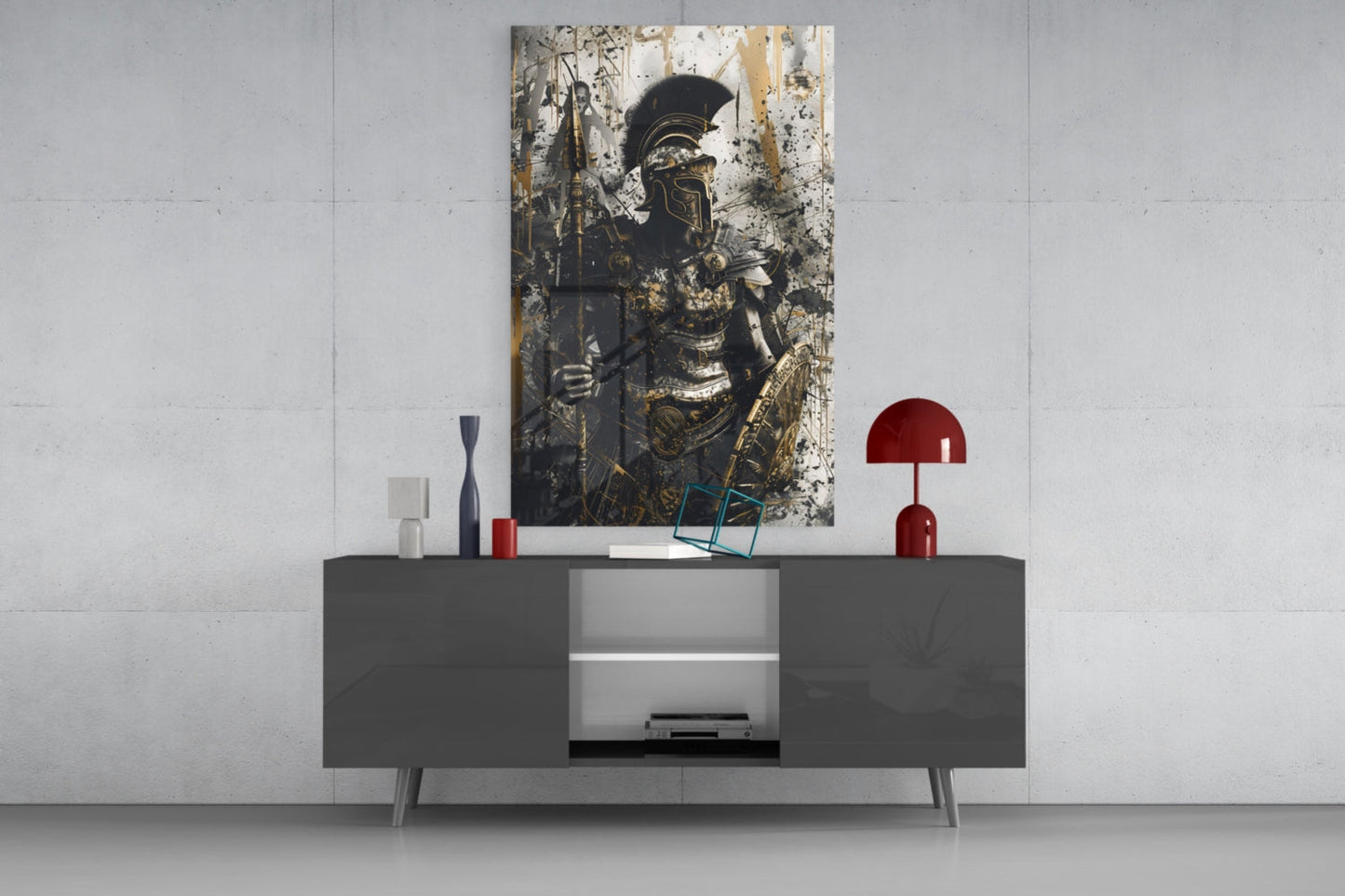 Stoic Roman Gladiator Glass Wall Art