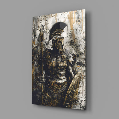 Stoic Roman Gladiator Glass Wall Art