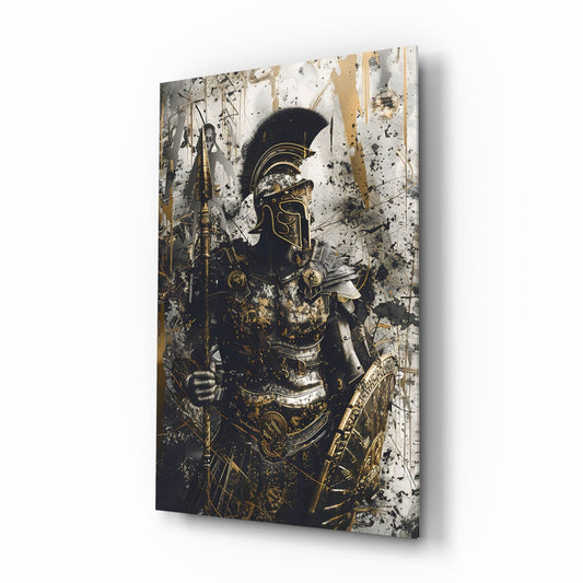 Stoic Roman Gladiator Glass Wall Art