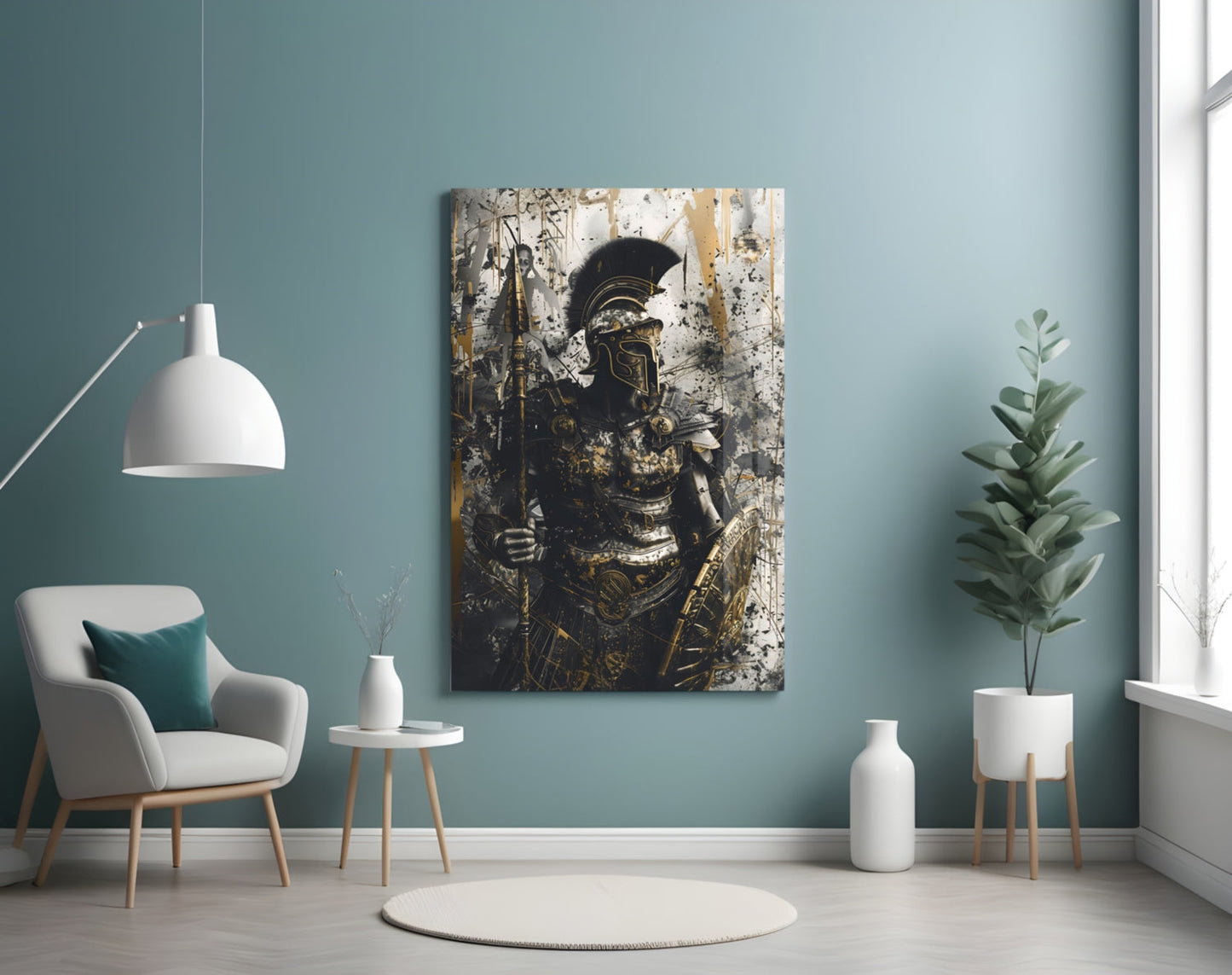 Stoic Roman Gladiator Glass Wall Art